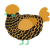 A sable and orange chicken with a lace pattern