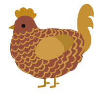 A russet and gold chicken with a lace pattern