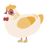 A cream and honey chicken with a neck-band pattern