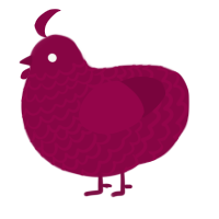 A maroon chicken with a lace pattern