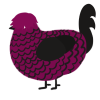 A wine and sable chicken with a lace pattern