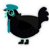 A white chicken with a lace pattern