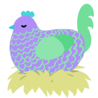 A lilac and spring chicken with a lace pattern
