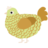 A lemon and gold chicken with a lace pattern