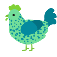 A spring and sea chicken with a speckle pattern