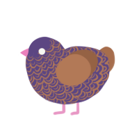 Raisin Bran, a overcast and brown chicken with a double-lace pattern