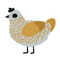 A silver and gold chicken with a lace pattern