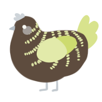 A bark and lemon chicken with a half-bar pattern
