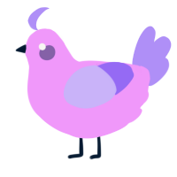 A lavender and lilac chicken