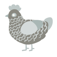 A ash and silver chicken with a lace pattern