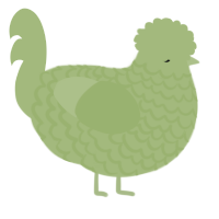 A overcast chicken with a lace pattern
