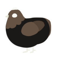 A sable and bark chicken with a head pattern