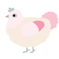 A cream and rose chicken with a head pattern