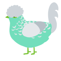 A mint and mist chicken with a half-lace pattern