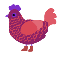 A spring and turquoise chicken with a lace pattern