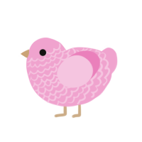 Milk the Third, a pink chicken with a lace pattern