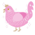 Milk the Third, a pink chicken with a lace pattern