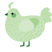 A gluppy chicken with a lace pattern
