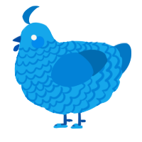 A sky and sapphire chicken with a lace pattern
