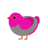 Gringlestank, a ash and fuchsia chicken with a head pattern