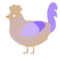 A beige and lilac chicken with a lace pattern