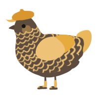 A bark and honey chicken with a lace pattern