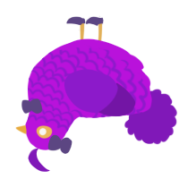 A amethyst and violet chicken with a lace pattern