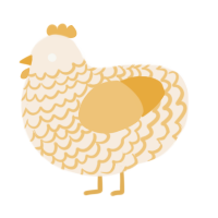 A cream and honey chicken with a lace pattern