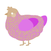 A beige and orchid chicken with a double-lace pattern