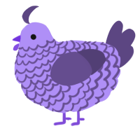 A lilac and overcast chicken with a lace pattern
