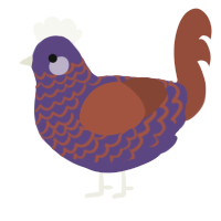 A overcast and russet chicken with a lace pattern