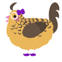 A honey and bark chicken with a half-lace pattern