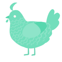 A mint chicken with a lace pattern