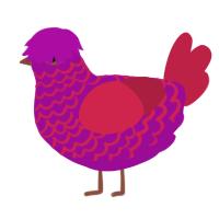 Grape Wine, a plum and crimson chicken with a lace pattern