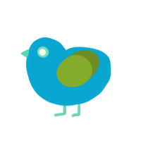 Atoll, a cerulean and chartreuse chicken