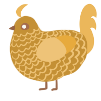 A gold and honey chicken with a lace pattern
