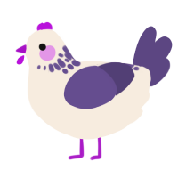A cream and overcast chicken with a neck-speckle pattern