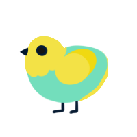 (unnamed), a mint and yellow chicken with a head pattern