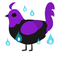 A sable and violet chicken with a head pattern