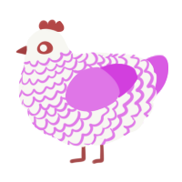 A white and orchid chicken with a lace pattern