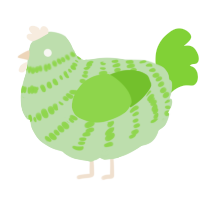 A gluppy and grass chicken with a bar pattern