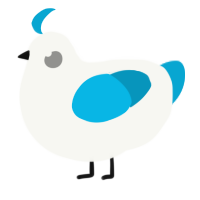 A white and cerulean chicken