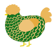A leaf and honey chicken with a lace pattern