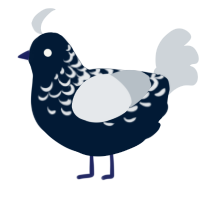 A tumblr and mist chicken with a half-lace pattern