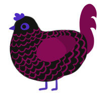 dim and uneasy, a black and wine chicken with a lace pattern