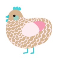 A beige and rose chicken with a lace pattern