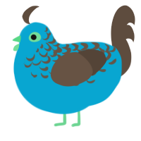 A cerulean and bark chicken with a half-lace pattern