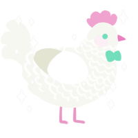 marshmallow, a white chicken with a lace pattern