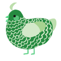 A viridian and gluppy chicken with a lace pattern