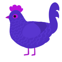 A indigo chicken with a lace pattern